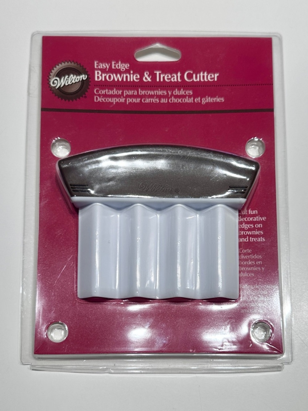 Wilton Brownie & Treat Cutter with White Handle and Silver Blade